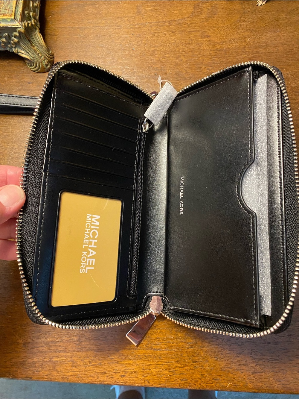 Michael Kors Black Jet Set Zip Wallet with Silver Hardware - Picture 8 of 9